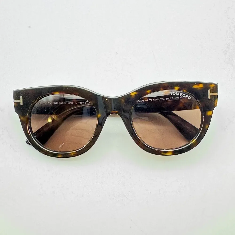 Tom Ford Sunglasses Marine-02 TF1315 52E Havana Cat Eye Frame Brown Lens 50mm